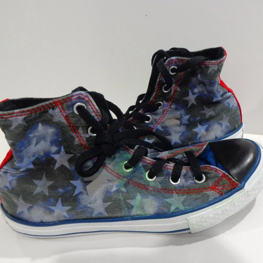 Converse Chuck Taylor All Star Hi Tops American Stars Canvas Sneakers Youth Sz 4